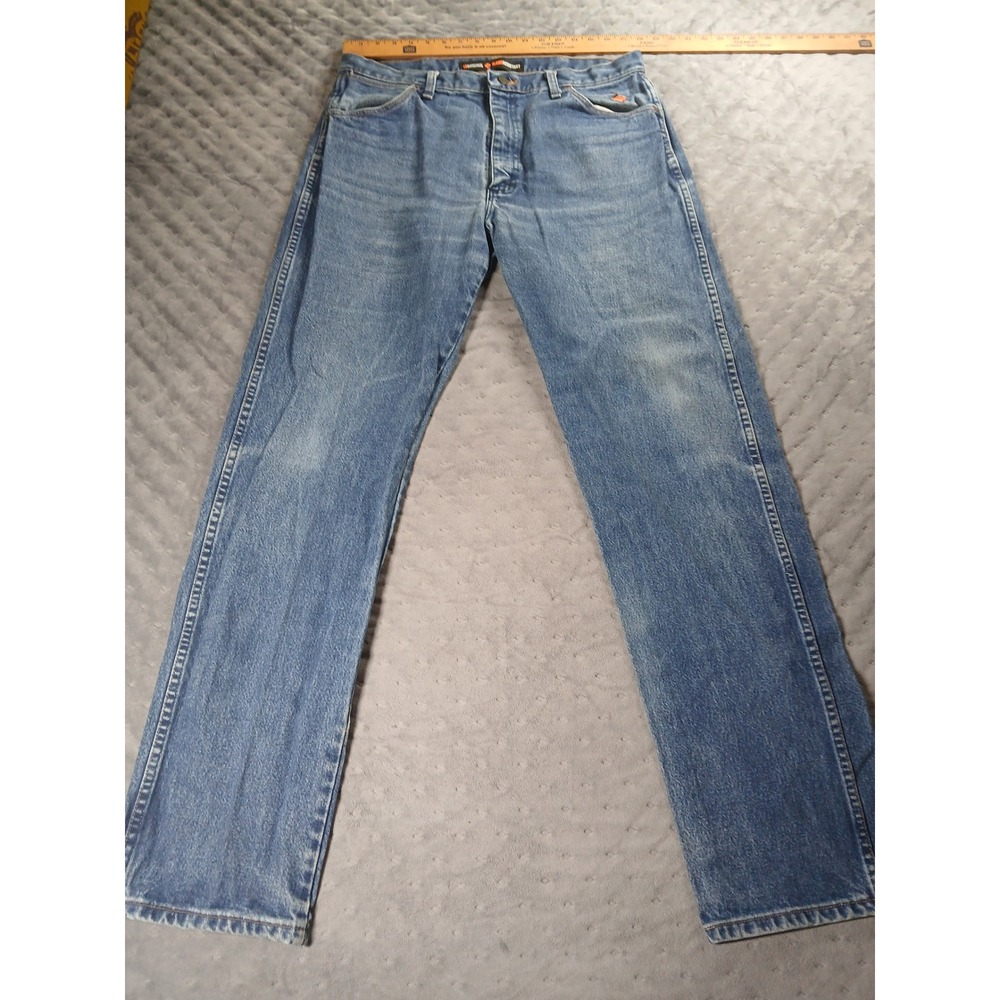 Wrangler FR Flame Resistant Jeans 13MWZ Mens 36x36 Blue Denim Work Pants HRC2